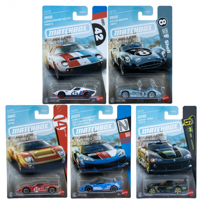 Matchbox Lifetime GGF12 5'li Set 1:64 Miura & Ford GT40