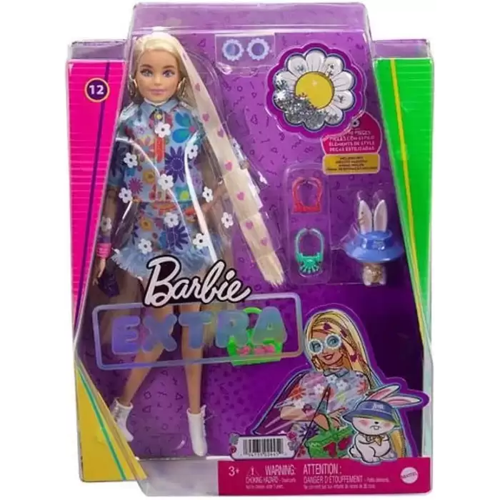 Barbie Extra - Mavi Etekli Bebek, Bükülebilen Esnek Eklemli, (HDJ45)