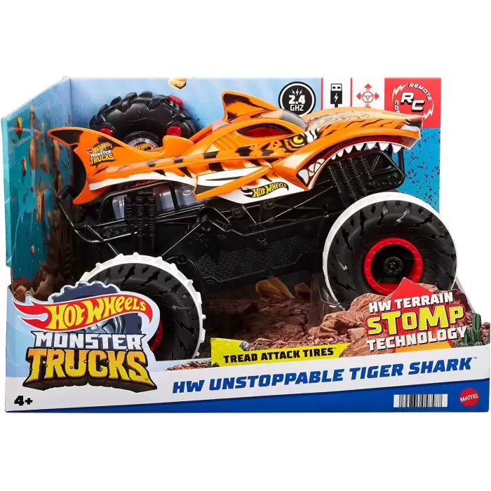 Hot Wheels Monster Trucks Uzaktan Kumandalı Araba, Tiger Shark HGV87