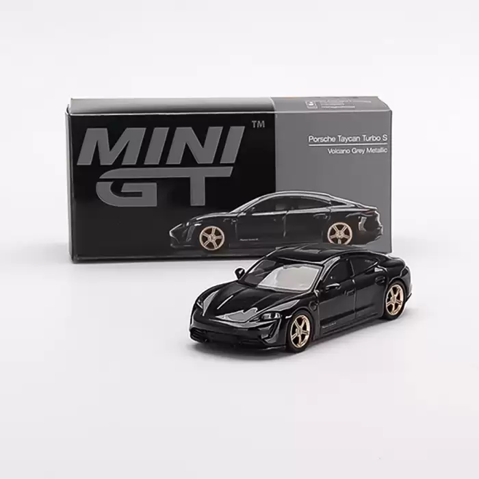 Mini GT Porsche Taycan Turbo S Volcano Grey Metallic - 433