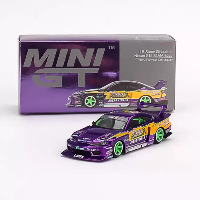 MINI GT: 1/64 Nissan S15 SILVIA LB-Super Silhouette #555 2022 Formula Drift Japan