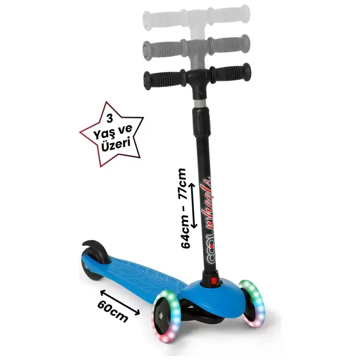 Cool Wheels Star Mavi 3 Tekerlekli Işıklı Çocuk Scooter - FR59632