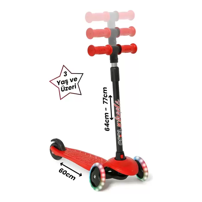 Cool Wheels Star Pembe 3 Tekerlekli Işıklı Çocuk Scooter - FR59649