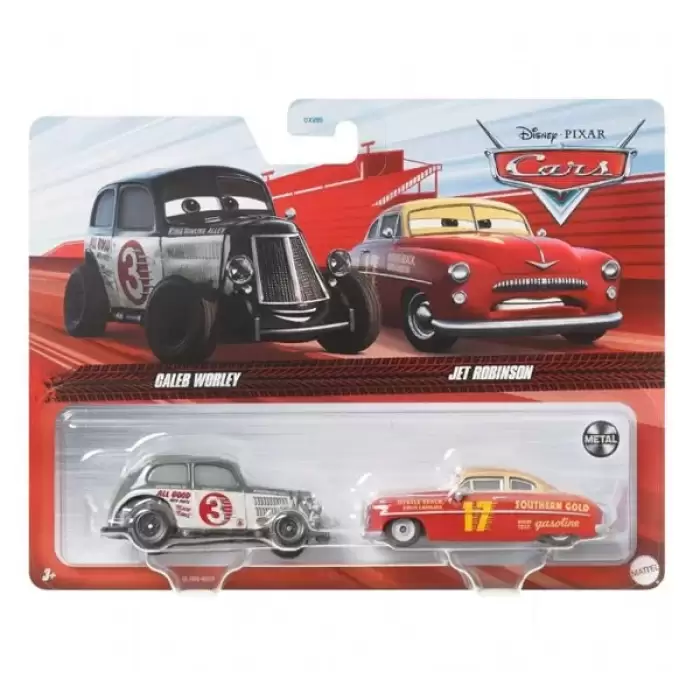 Disney Pixar Cars -Cactus Lightning Mcqueen & Caleb Worley ve Jet Robinson İkili Setler