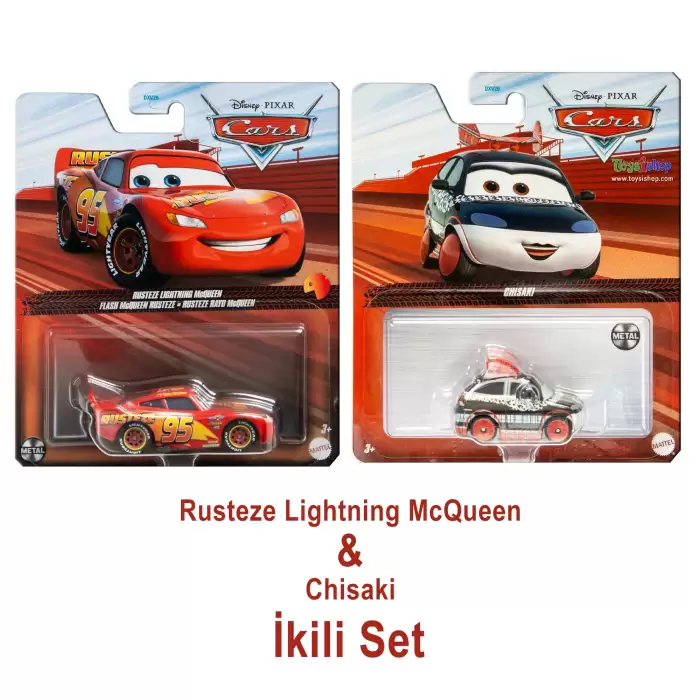 Disney Pixar Cars - Rusteze Lightning McQueen & Chisaki - İkili Setler