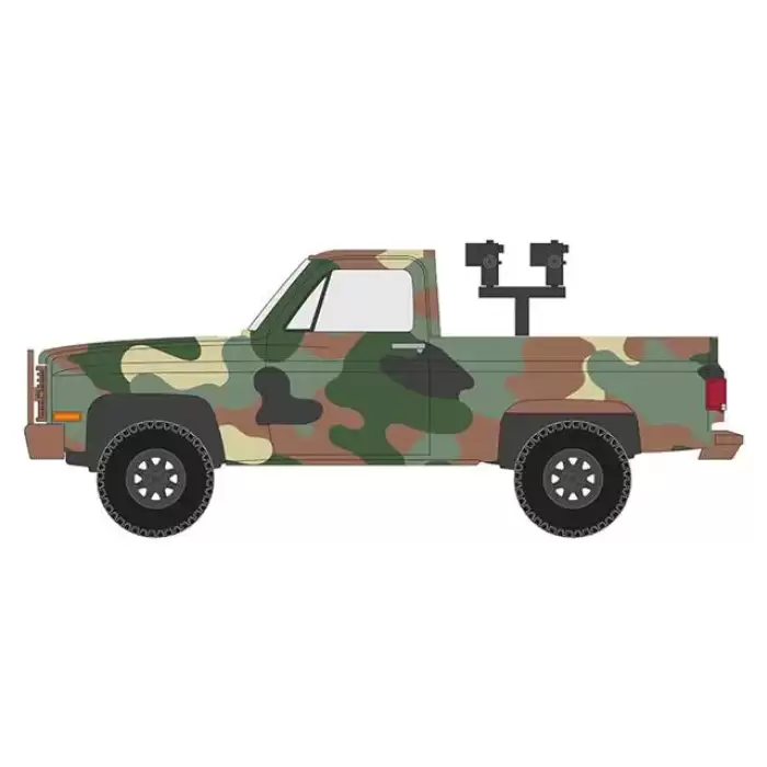 Greenlight 1:64 Battalion 64 Series 3 1984 Chevrolet M1009 CUCV in Camouflage with Mounted Machine Guns 61030-E