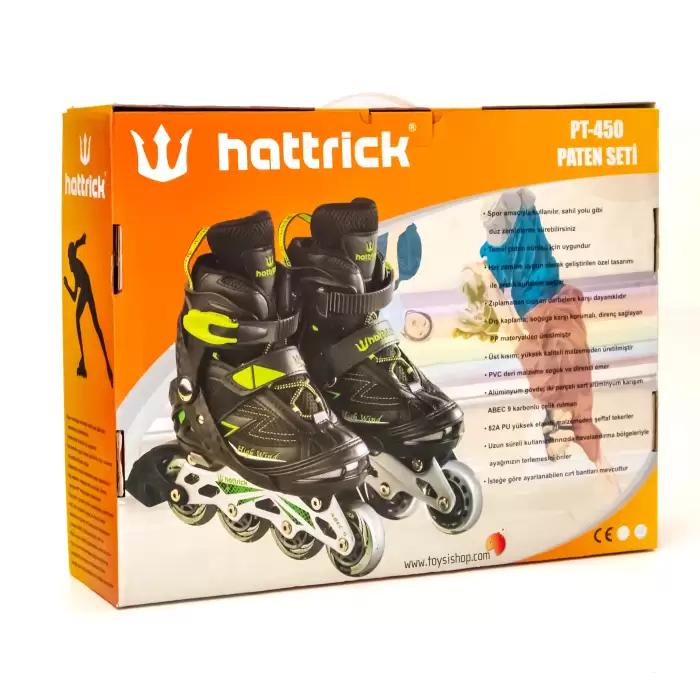 Hattrick PT-450 Ayarlanabilir Siyah-Yeşil Paten M Beden 34-37