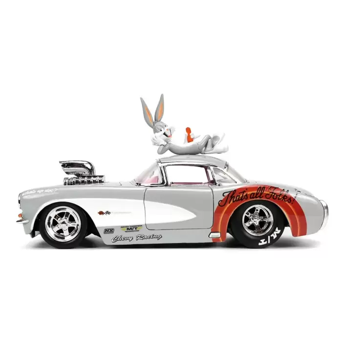 Jada 1:24 , Bugs Bunny Figür ve1957 Chevrolet Corvette Araç, 253255041