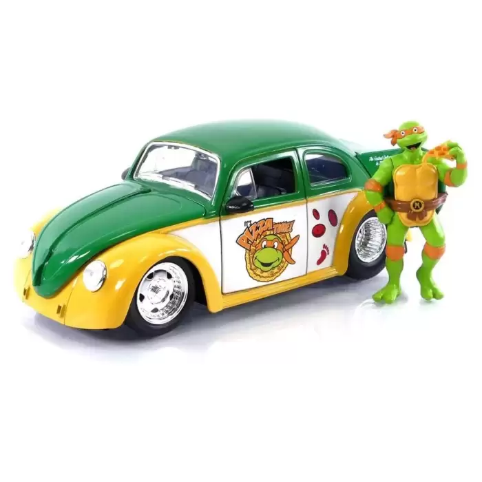 Jada Ninja Turtles Michelangelo 1959 Volkswagen Drag Beetle - 25 328 5002