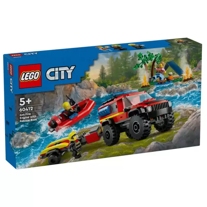 LEGO City 4x4 Kurtarma Botlu İtfaiye Kamyonu - 60412
