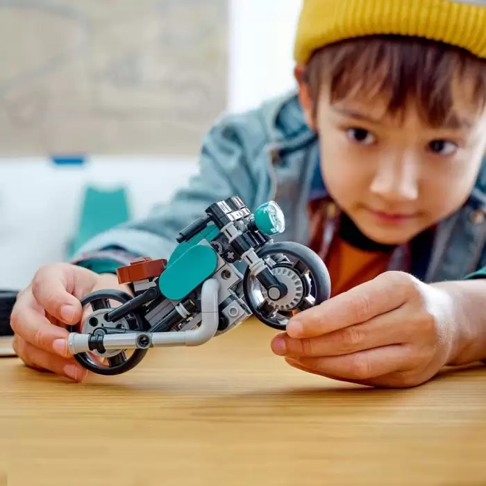 LEGO 31135 Creator 3 in 1 Vintage Motorcycle Set, Classic Motorbike Toy to Street Bike to Dragster Car, Vehicle Building Toys for Kids, Boys and Girls