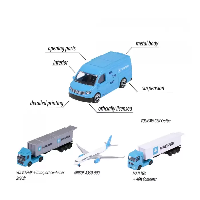 Majorette Lojistik Maersk - Air Cargo ve VW Crafter