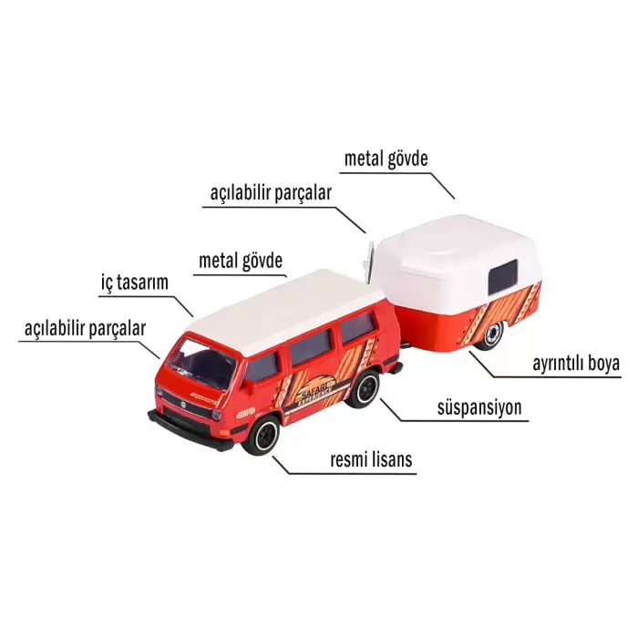 Majorette Volkswagen Original Trailer & T3