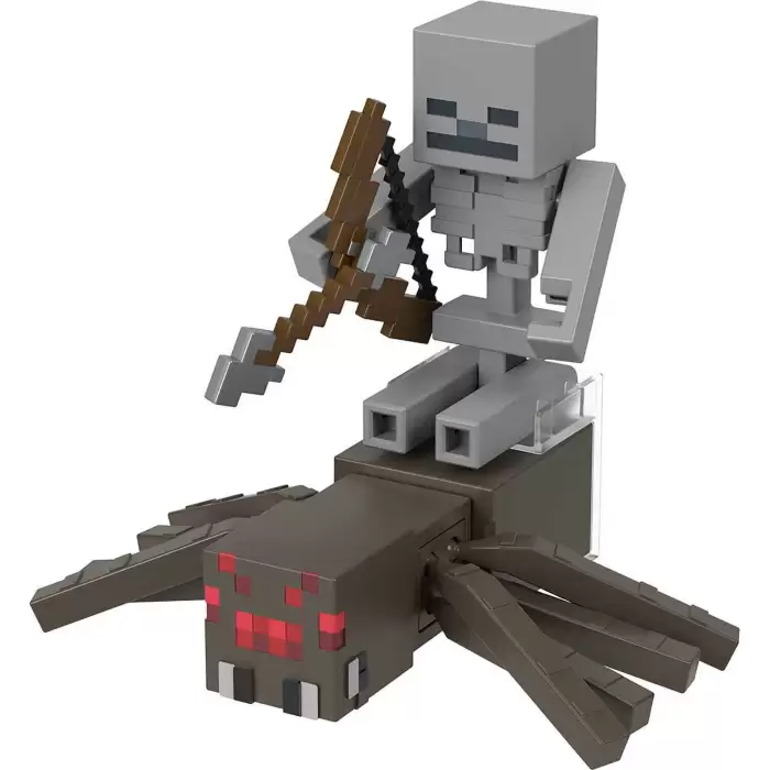 Minecraft Skeleton Spider Jockey - İkili Figür Seti HLB29