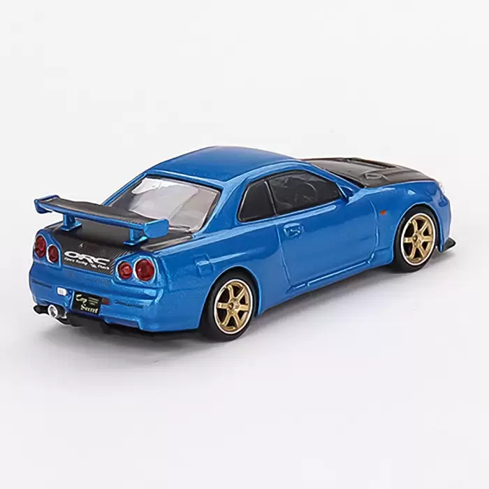 MINI GT: 1/64 Nissan Skyline GT-R (R34) Top Secret Bayside Blue- MGT00531