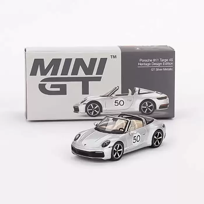 Mini GT 1/64 Porsche 911 Targa 4S Heritage Design Edition GT Silver Metallic MGT00507