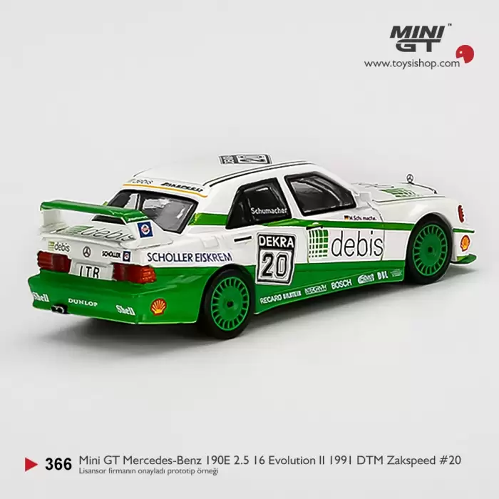 Mini GT Mercedes-Benz 190E 2.5 16 Evolution II 1991 DTM Zakspeed #20 Michael Schumacher - 366