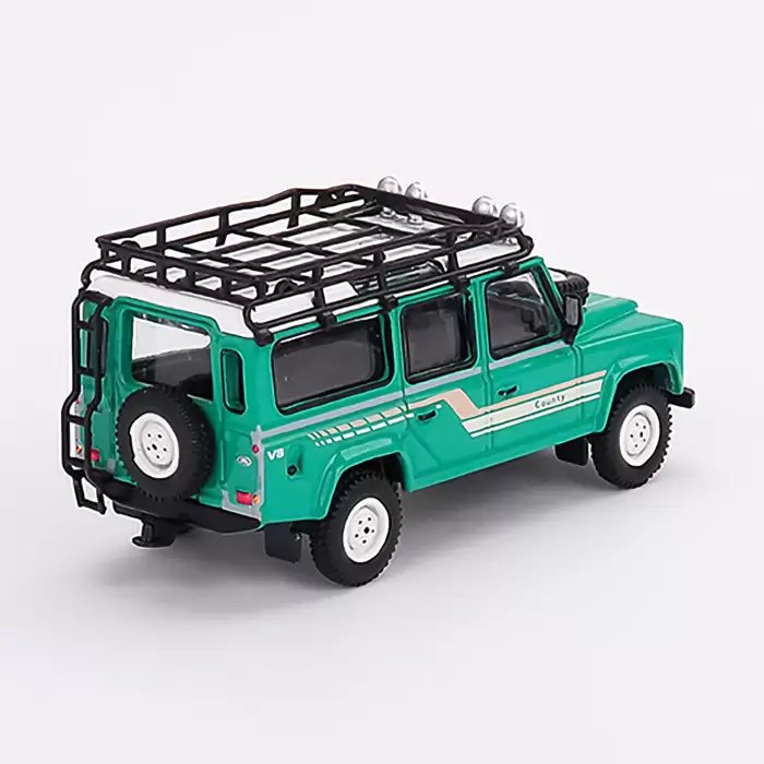 Mini GT Land Rover Defender 110 1985 County Station Wagon Trident Green - MGT00590