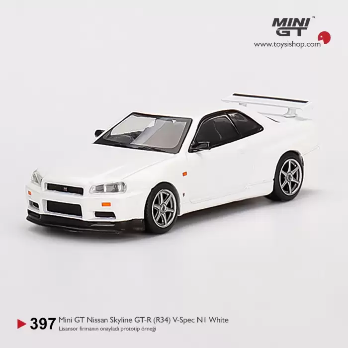 Mini GT Nissan Skyline GT-R (R34) V-Spec N1 White - 397