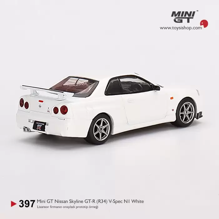 Mini GT Nissan Skyline GT-R (R34) V-Spec N1 White - 397