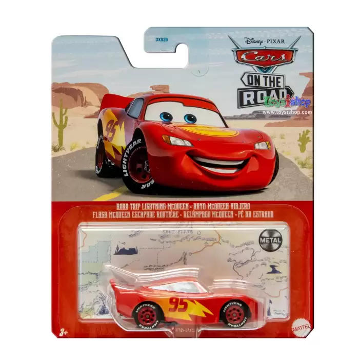 Pixar Cars-Road Trip Lighting McQueen ve Mater With Sign , DXV29-HTX86