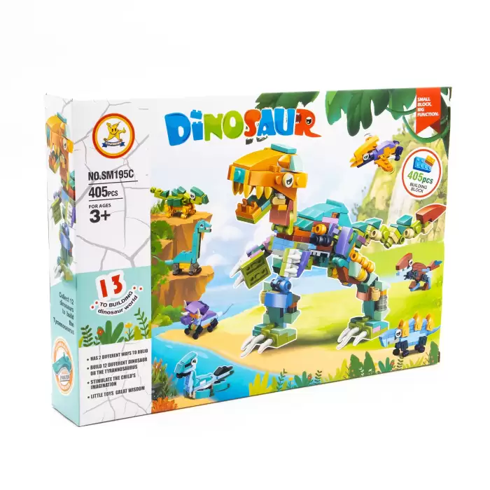 Bricks - 12 in 1 Dinozor Yapım Seti - Blok Oyuncak SM195C