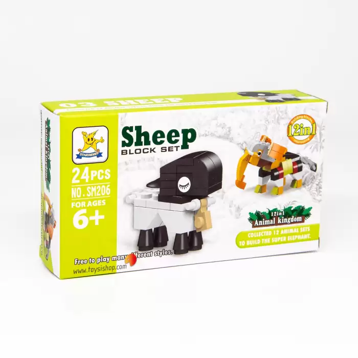 Bricks - Hayvan Krallığı Sheep Blok Oyuncak SM206B-03