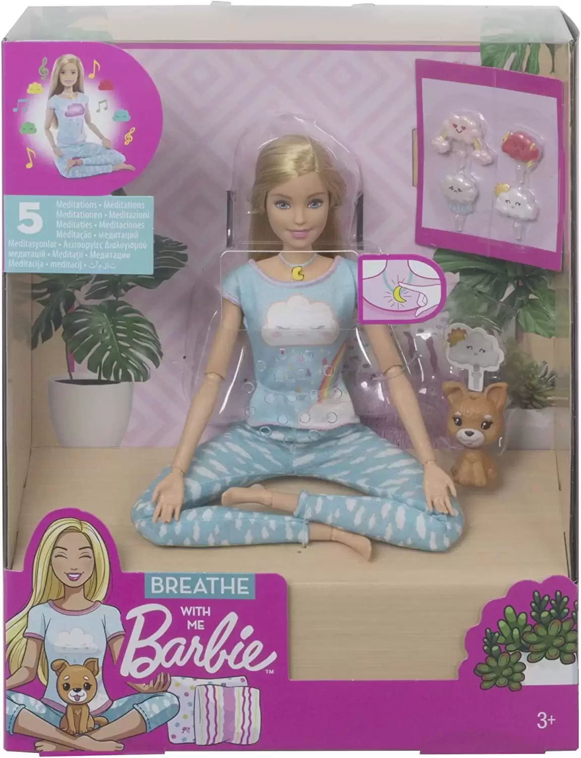 Barbie Wellness - Barbie Nefes Egzersizi Bebeği, Sarışın Bebek, GNK01
