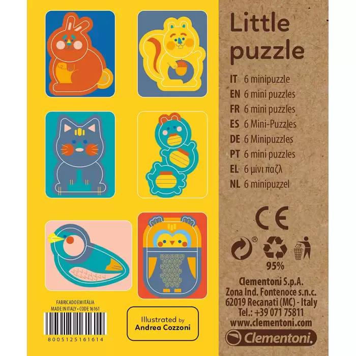 Clementoni 16161TR Play For Future Little Puzzle Hayvanlar, Eğitici Oyuncak
