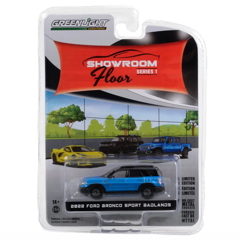 Modèle Réduit Ford Bronco 4 Portes 2024 Rouge 1:64 - Greenlight Showroom Floor Series 7