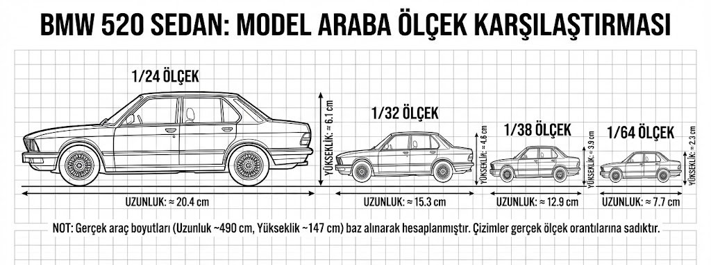 Model Araba Ölçek Karşılaştırması