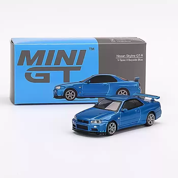 Mini GT Nissan Skyline GT-R (R34) V-Spec II Bayside Blue - 341