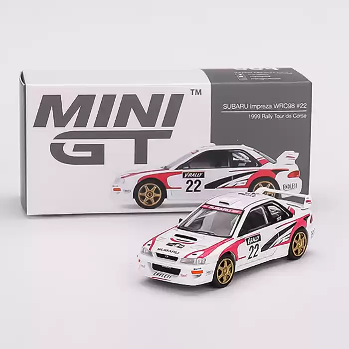 MINI GT: 1/64 Subaru Impreza WRC98 1999 Rally Tour de Corse #22