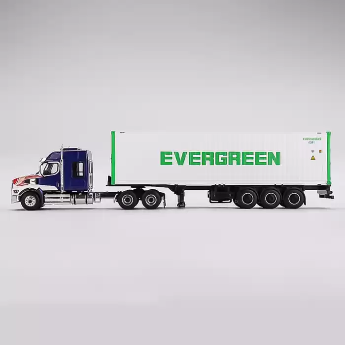 MINI GT: 1/64 Western Star 49X Blue w/ 40 Reefer Container EVERGREEN