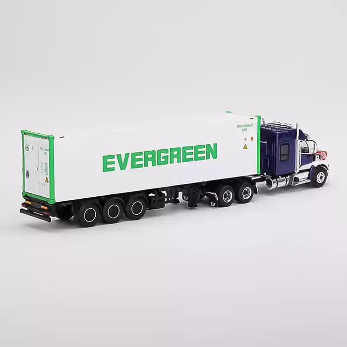 MINI GT: 1/64 Western Star 49X Blue w/ 40 Reefer Container EVERGREEN