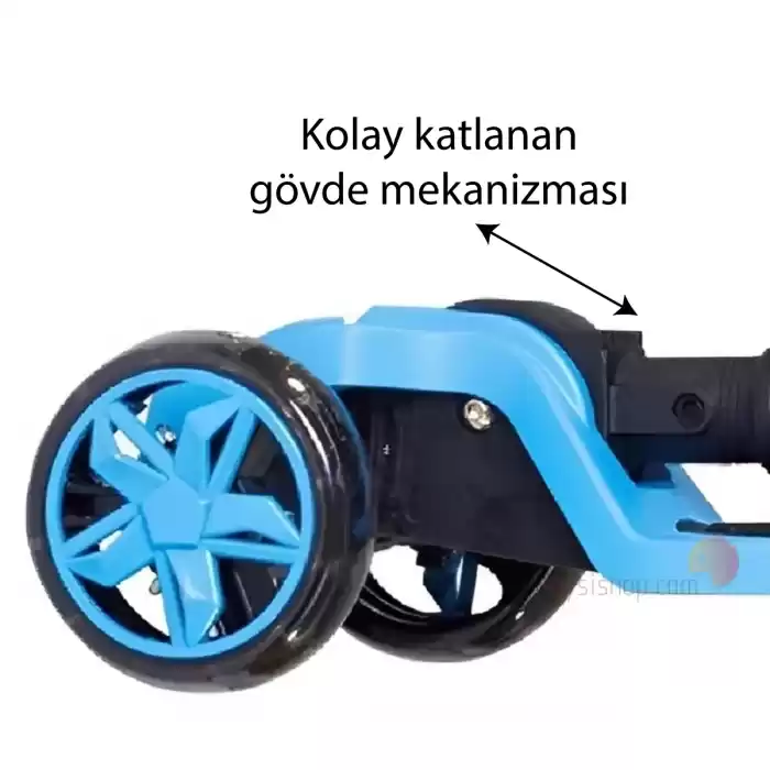 Cool Wheels Tulpar Işıklı Katlanır Mavi Scooter - FR59359