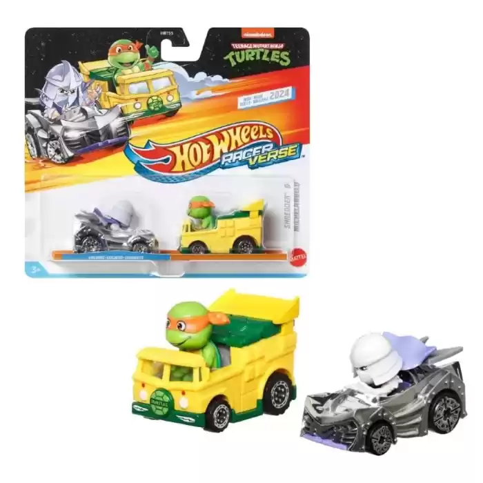 Hot Wheels Racer Verse 2024 Turtles - Shredder & Michelangelo - HRT84