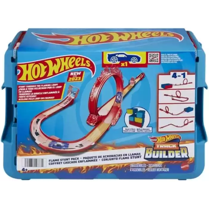 Hot Wheels Track Builder Alev Temalı Akrobasi Seti, Hmc04