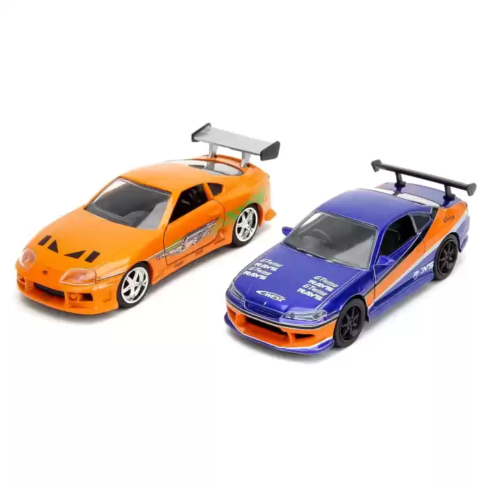 Jada F&F Legacy Series - 2001 Nissan Silvia & Brians Toyota Supra 1/32 İkili Araba Seti