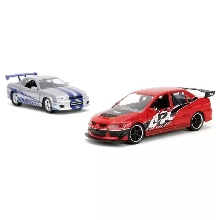 Jada F&F Legacy Series - Mitsubishi Lancer Evo IX & Brians Nissan Skyline GT-R [BNR34] 1/32 İkili Araba Seti