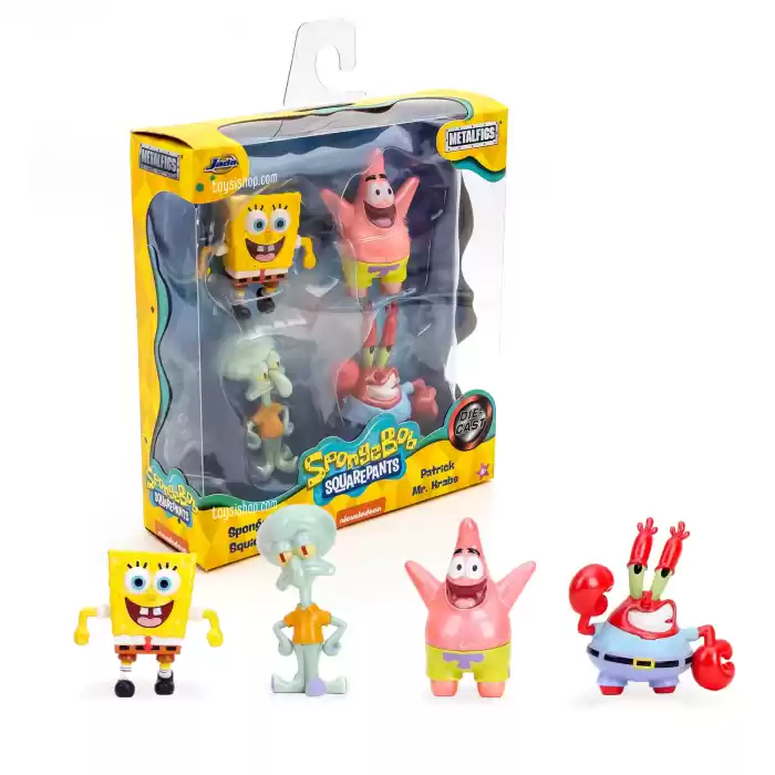 Jada Sünger Bob Squarepants 4lü Paket Döküm Figürler