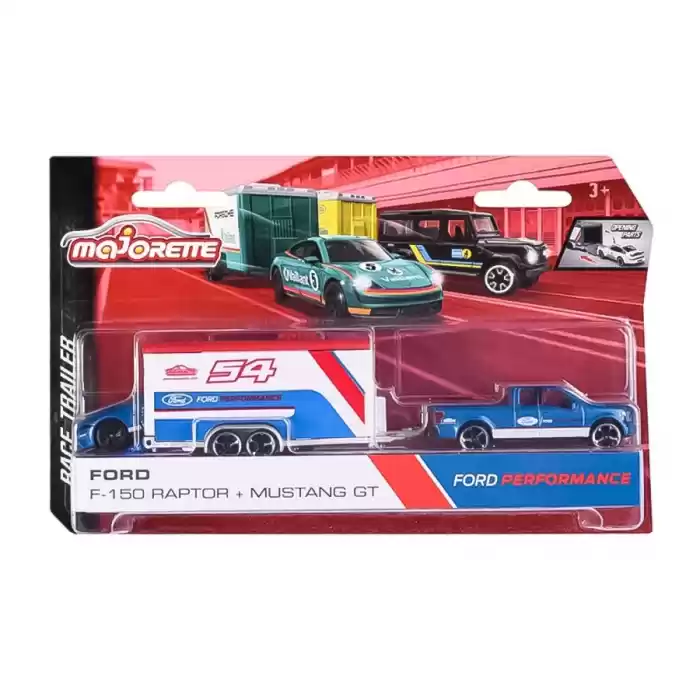 Majorette Race Trailer Ford Mustang GT Ford Performance F-150 Raptor - 212053111