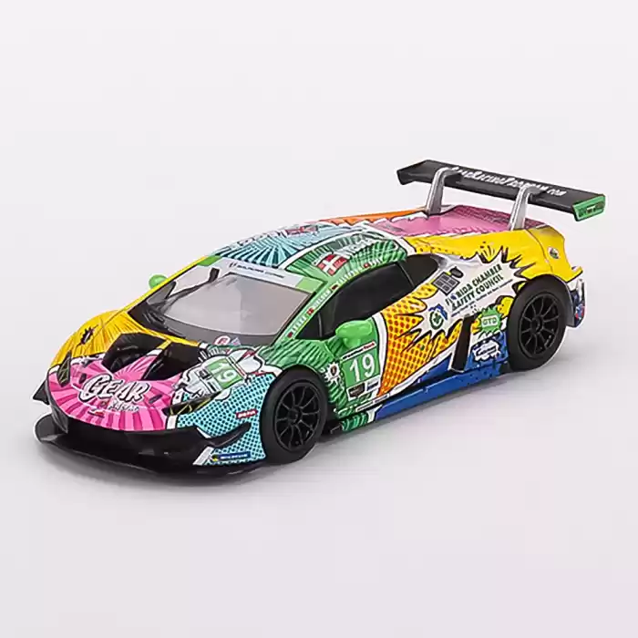 MINI GT: 1/64 Lamborghini Huracán GT3 EVO #19 GEAR Racing 2020 IMSA Daytona 24 Hrs - MGT00552