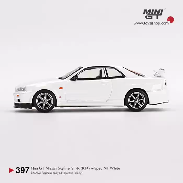 Mini GT Nissan Skyline GT-R (R34) V-Spec N1 White - 397