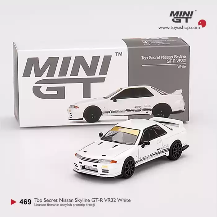 Mini GT Top Secret Nissan Skyline GT-R VR32 White - 469