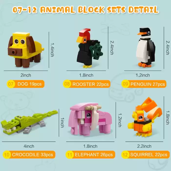 Bricks Hayvan Krallığı Fil - 12 Farklı Blok Oyuncak Yapım Seti - SM206C