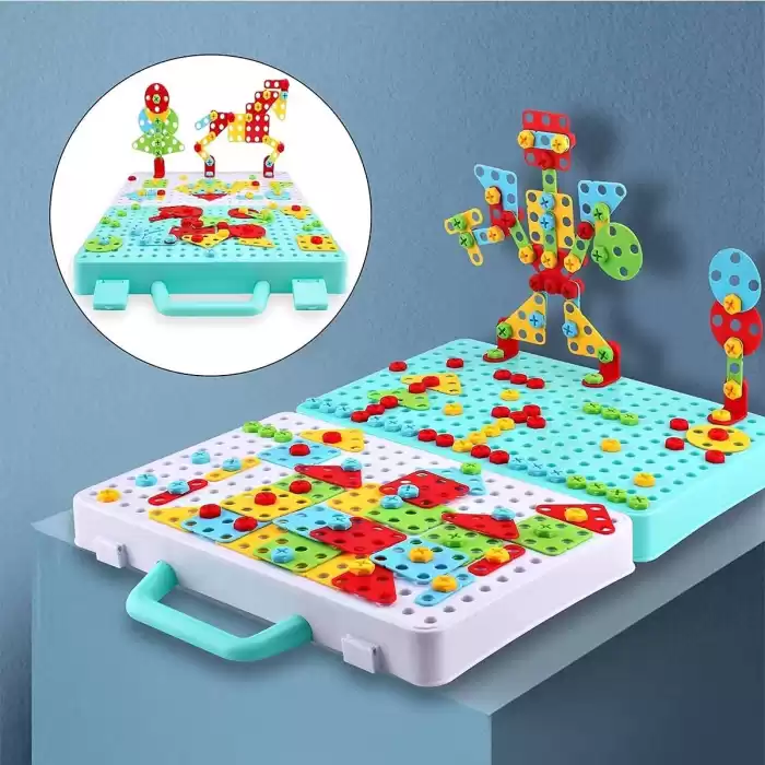 Birlik Oyuncak Eğitici Matkap Seti - Hayvanlar 3D Stem
