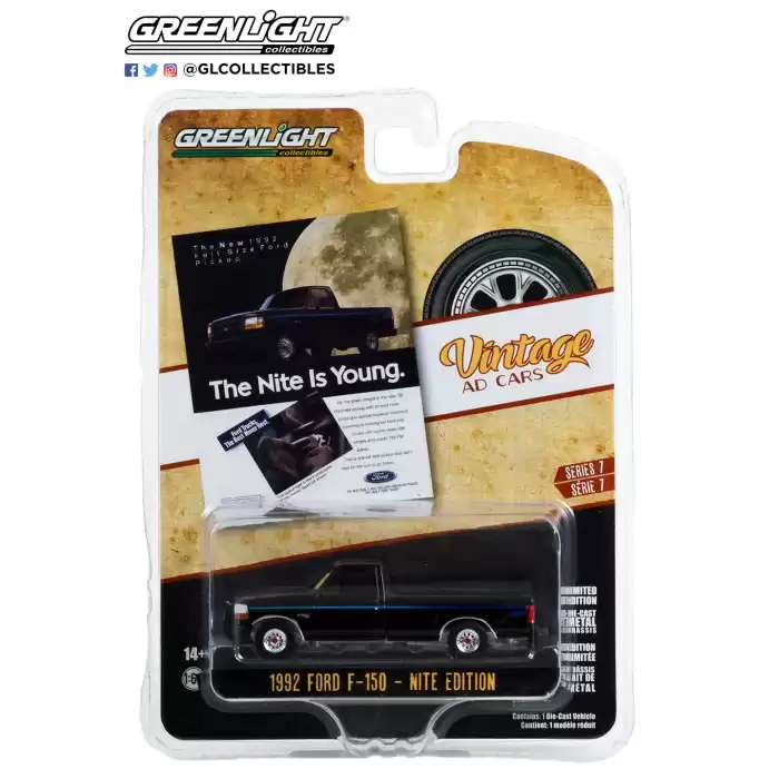 Greenlight 1992 Ford F-150  Nite Edition - Vintage Ad Cars Series 7