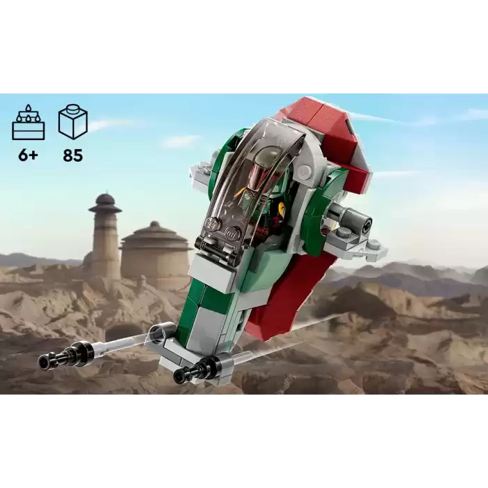 LEGO Star Wars Boba Fettin Starship’i Mikro Savaşçı 75344 - 6 Yaş ve Üzeri Çocuklar için Oyuncak Yapım Seti (85 Parça)