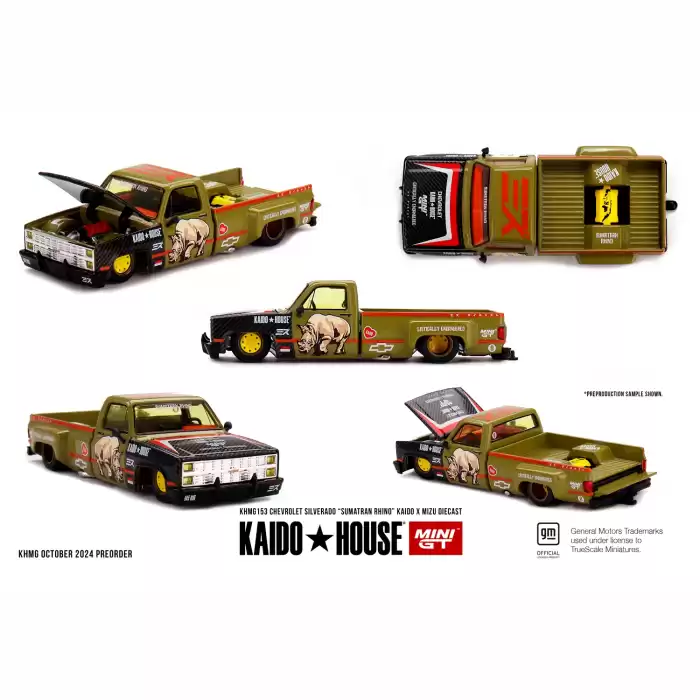 (ÖN SATIŞ) Mini GT 1/64 Chevrolet Silverado “Sumatran Rhino” KAIDO & MIZU Diecast KHMG153